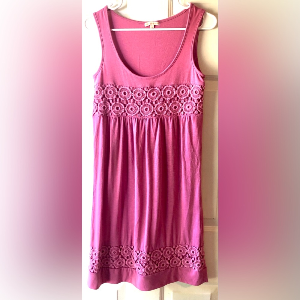 Precchio Colors Concept Rose Pink Crochet Circles Sleeveless Dress 8 US 38 Euro